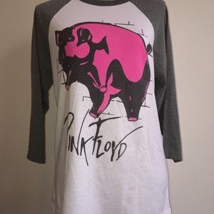 Pink Floyd flying pig baseball T